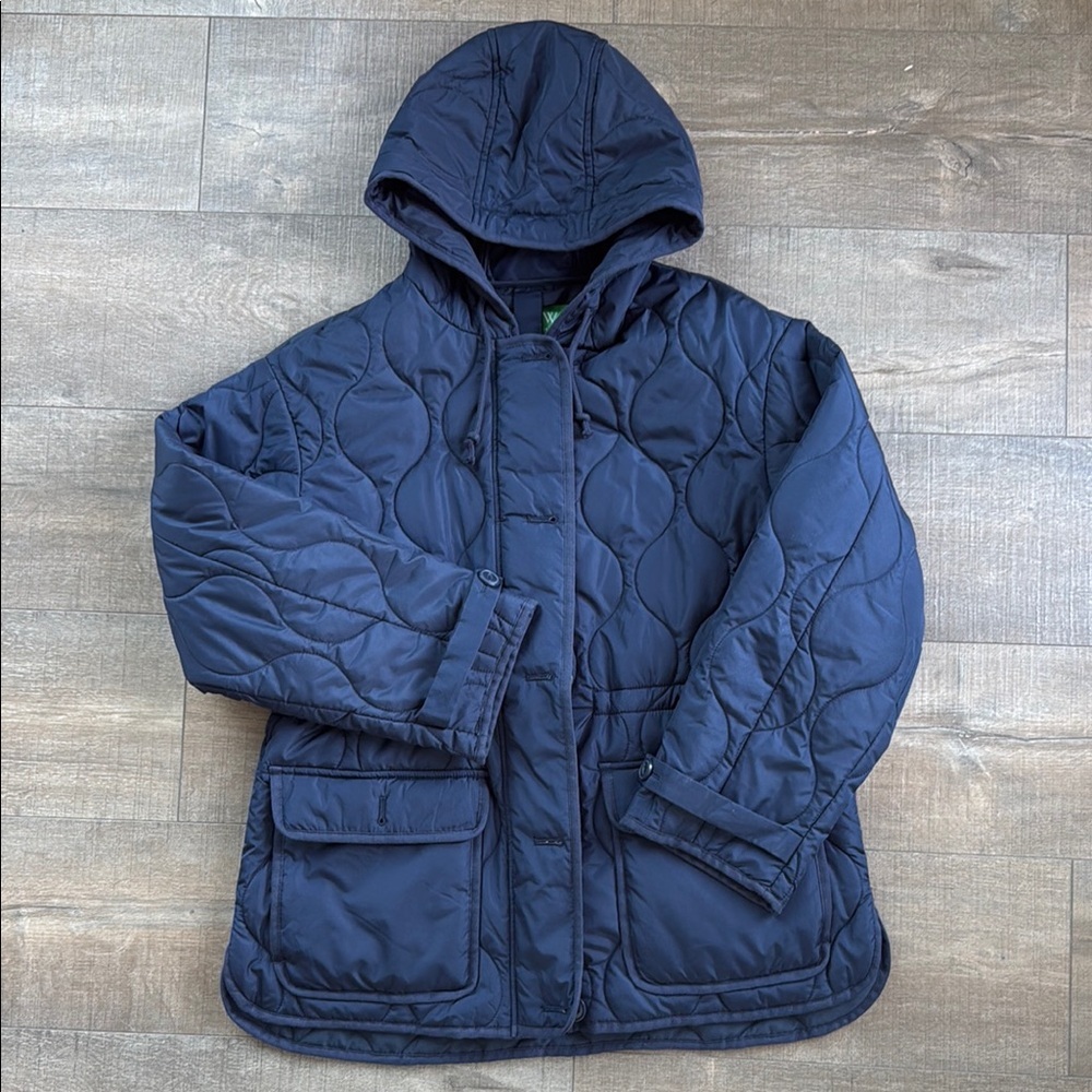 J. Crew Dark Blue Quilted Puffer Jacket